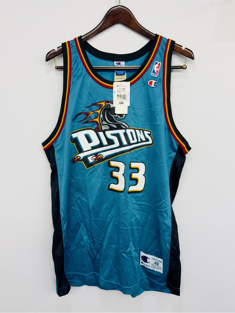 GRANT HILL Detroit Pistons Champion Authentic Jersey 48 XL 1996-97 Gold 50th